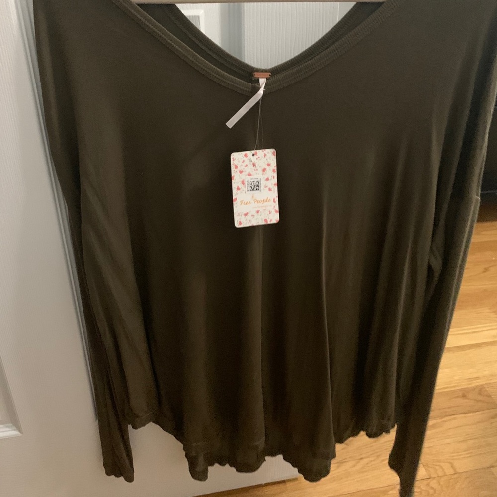Free people army green top